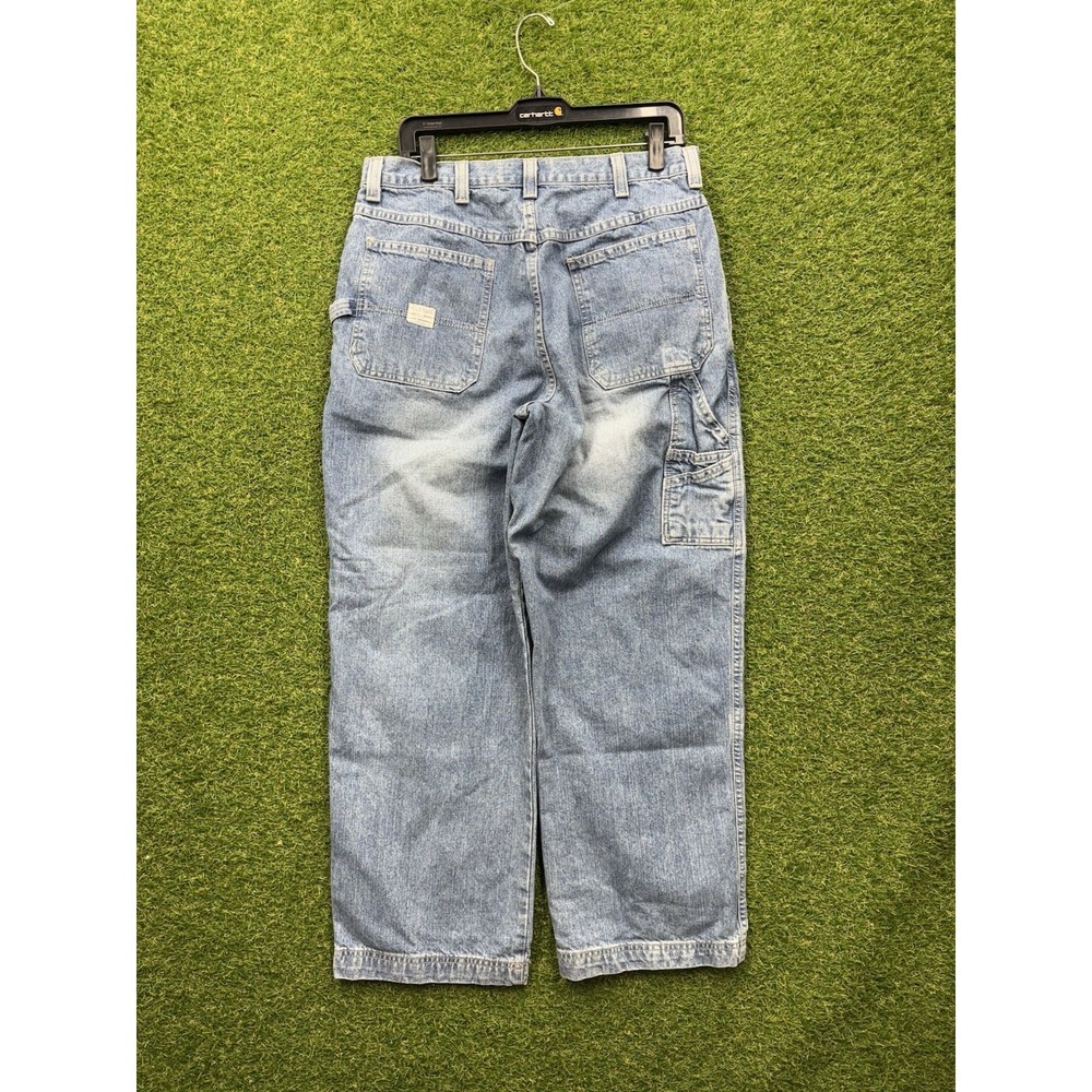 Vintage Old Navy Jeans Mens 36x30 Carpenter Baggy Wide Utility 00s Light Wash